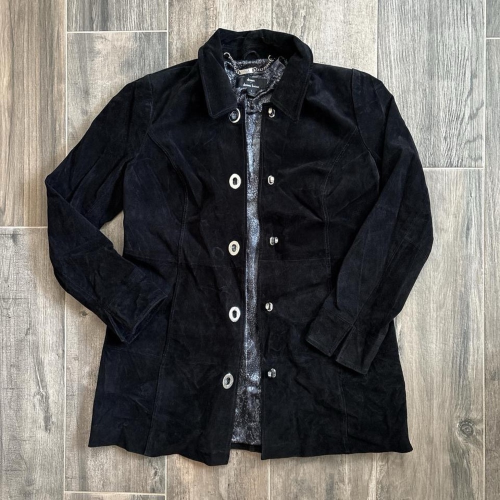 Black Leather Suede Jacket